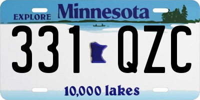 MN license plate 331QZC