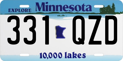 MN license plate 331QZD
