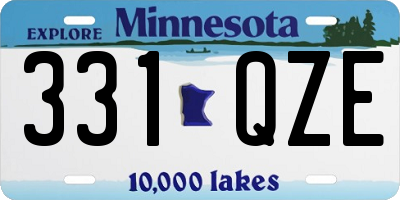MN license plate 331QZE