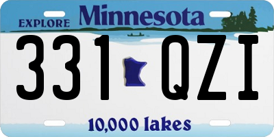 MN license plate 331QZI