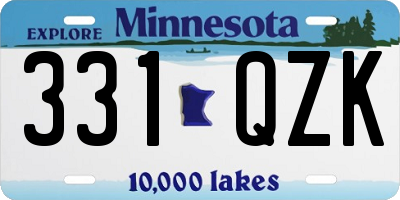 MN license plate 331QZK