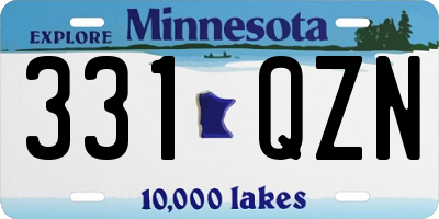 MN license plate 331QZN
