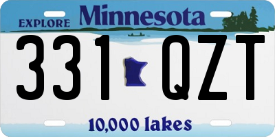 MN license plate 331QZT