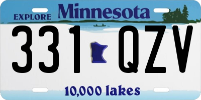 MN license plate 331QZV