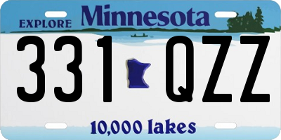 MN license plate 331QZZ