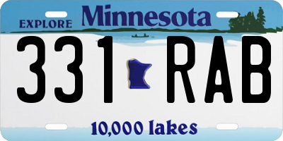 MN license plate 331RAB