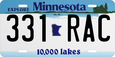 MN license plate 331RAC