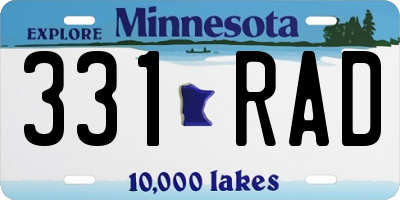 MN license plate 331RAD