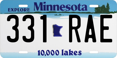 MN license plate 331RAE