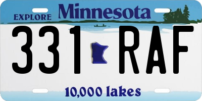 MN license plate 331RAF