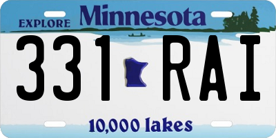 MN license plate 331RAI