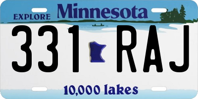 MN license plate 331RAJ