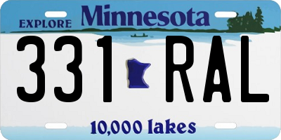 MN license plate 331RAL