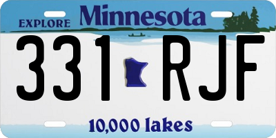 MN license plate 331RJF