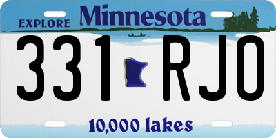 MN license plate 331RJO