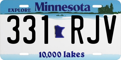 MN license plate 331RJV