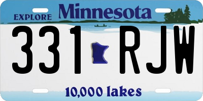 MN license plate 331RJW