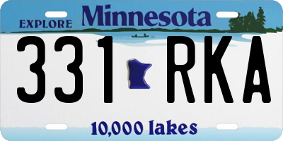 MN license plate 331RKA