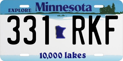 MN license plate 331RKF