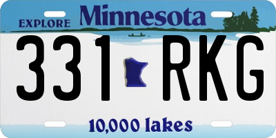 MN license plate 331RKG