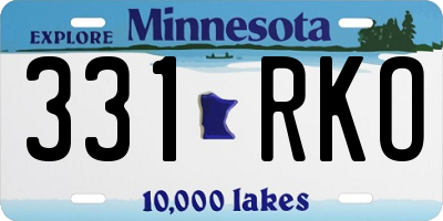 MN license plate 331RKO
