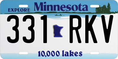 MN license plate 331RKV
