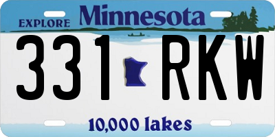 MN license plate 331RKW