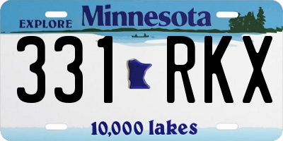 MN license plate 331RKX