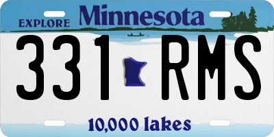 MN license plate 331RMS