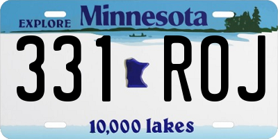 MN license plate 331ROJ