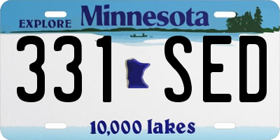 MN license plate 331SED