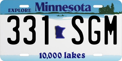 MN license plate 331SGM