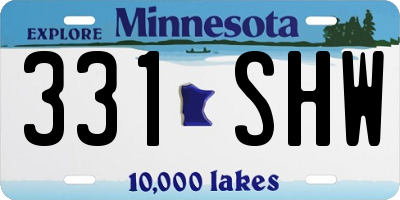 MN license plate 331SHW