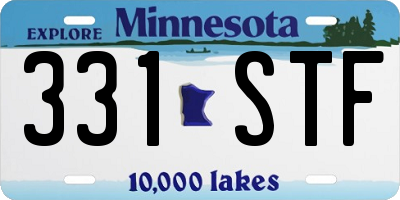 MN license plate 331STF