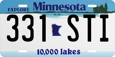 MN license plate 331STI