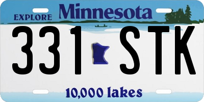 MN license plate 331STK
