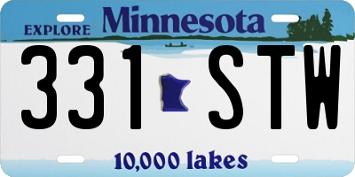 MN license plate 331STW