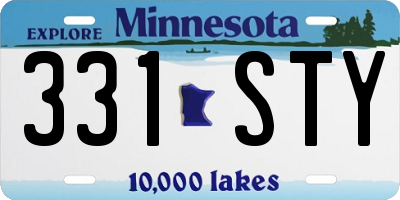 MN license plate 331STY