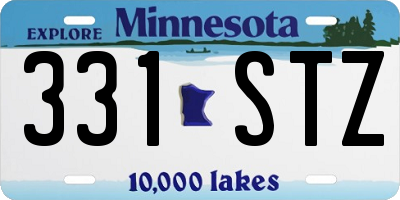 MN license plate 331STZ