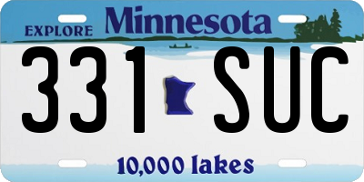 MN license plate 331SUC