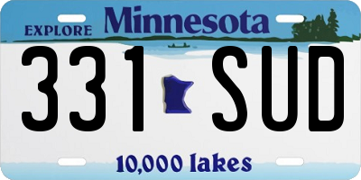 MN license plate 331SUD