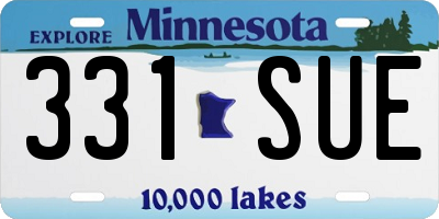 MN license plate 331SUE