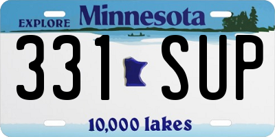 MN license plate 331SUP