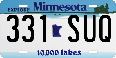 MN license plate 331SUQ