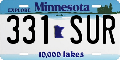 MN license plate 331SUR