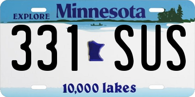 MN license plate 331SUS