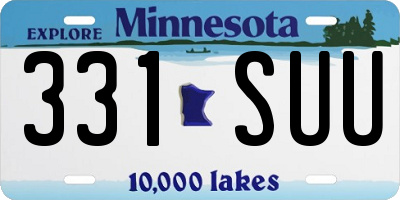 MN license plate 331SUU