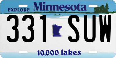 MN license plate 331SUW