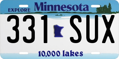 MN license plate 331SUX