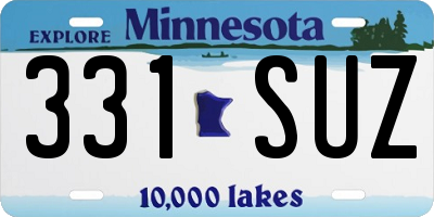 MN license plate 331SUZ